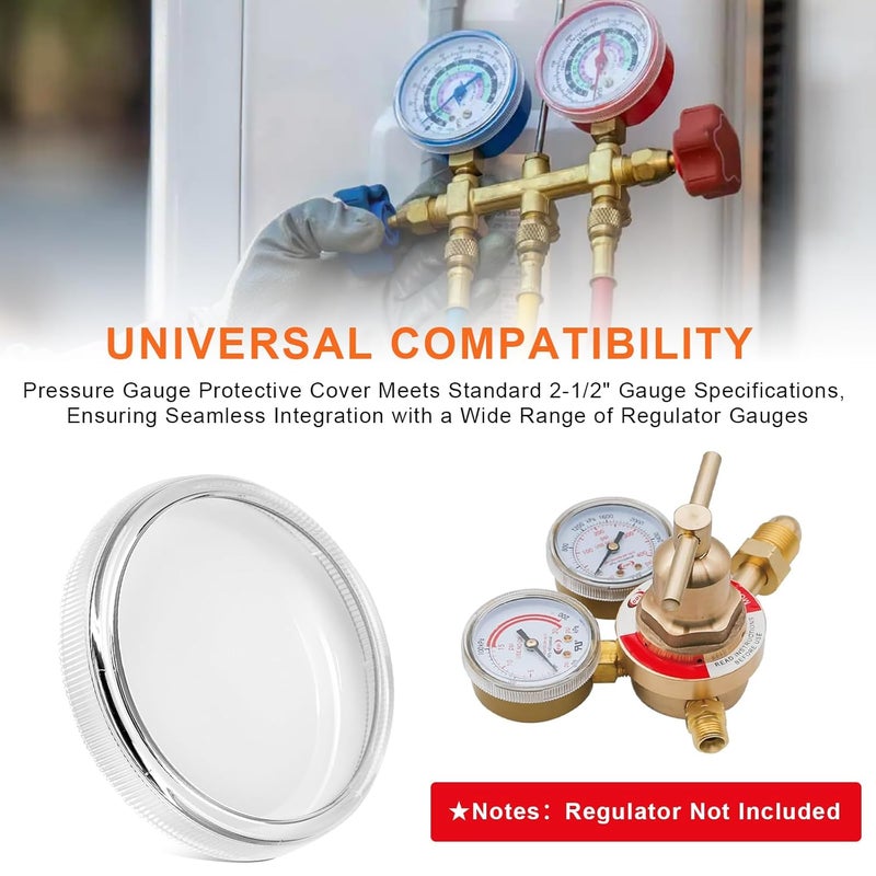 Antrys 2-1/2" Clear Replacement Regulator Gauge Lens/Cover– Durable 1/4 Turn Twist Lock Design, Pressure Gauge Protective Cover for Easy-to-Read Measurements, Restores Gauge Appearance & Functionality-2 Pack - Image 2